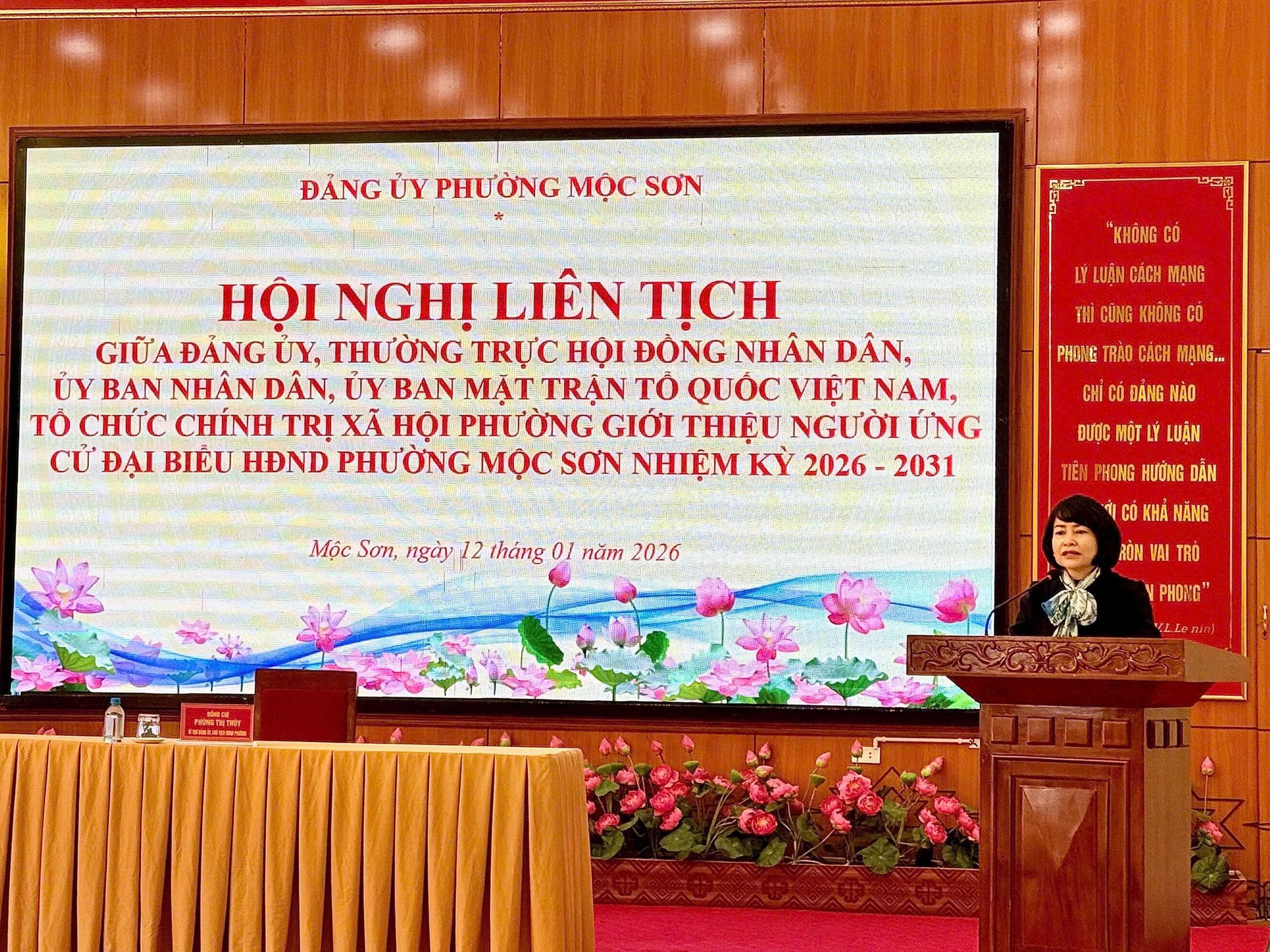 Hội nghị liên tịch giới thiệu người ứng cử đại biểu HĐND phường Mộc Sơn nhiệm kỳ 2026–2031