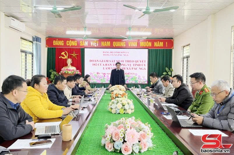 Đoàn giám sát số 01 của BTV Tỉnh ủy làm việc tại xã Pắc Ngà về công tác bầu cử